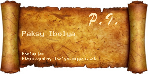 Paksy Ibolya névjegykártya