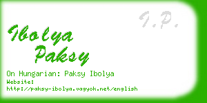 ibolya paksy business card